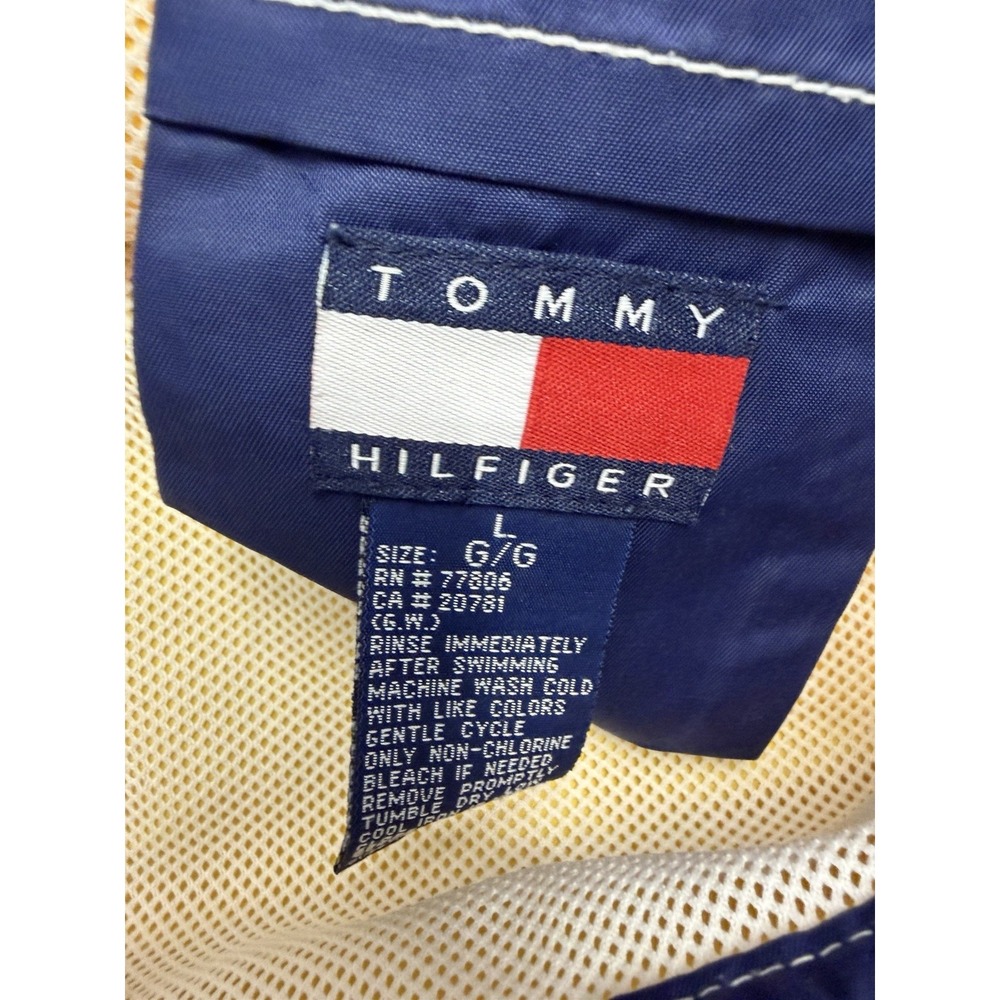 Vintage Tommy Hilfiger Men's 7" Swim Trunk Shorts Yellow  Nylon Sz‎ L - Picture 3 of 6